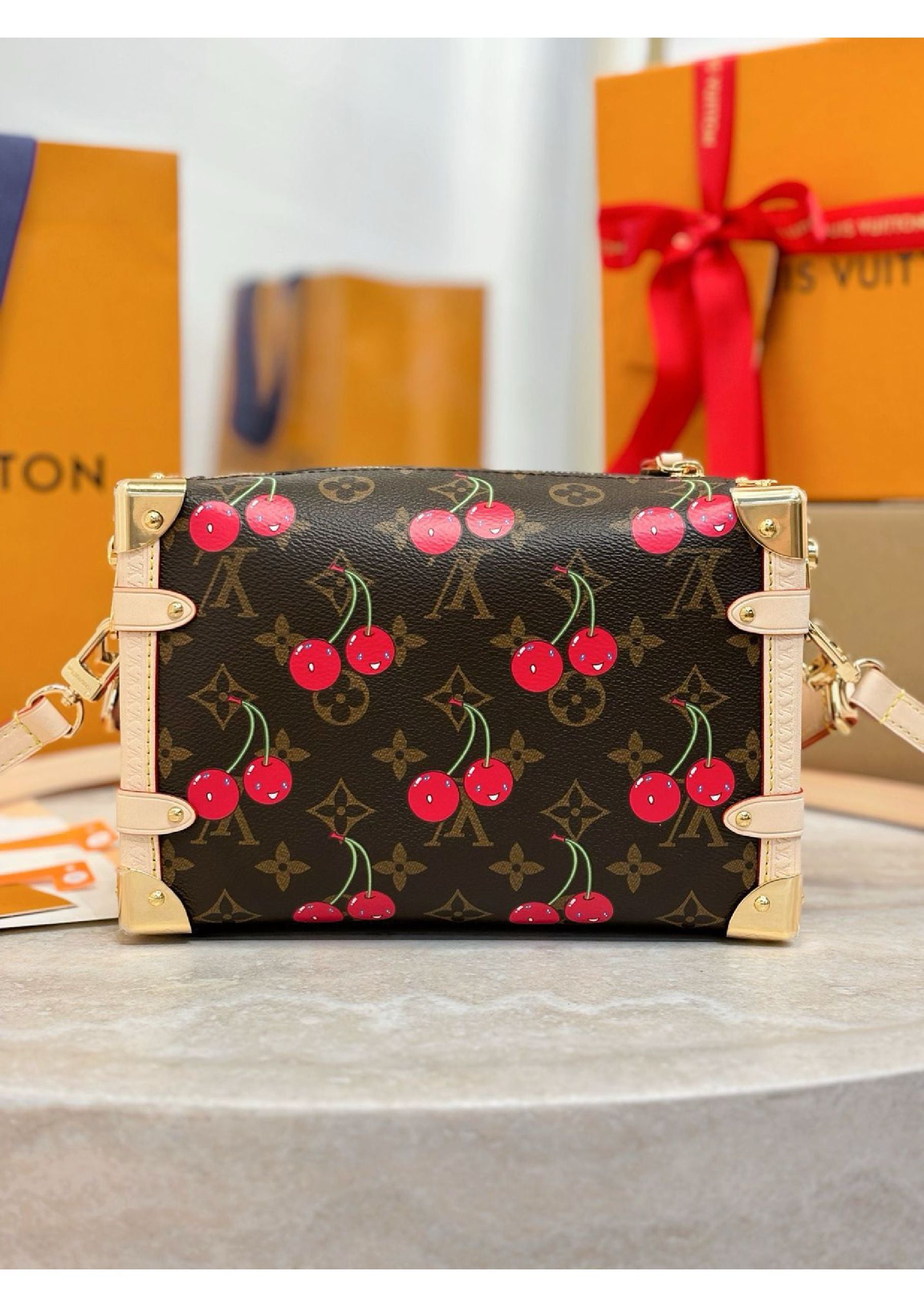 Louis Vuitton denim cherry bag