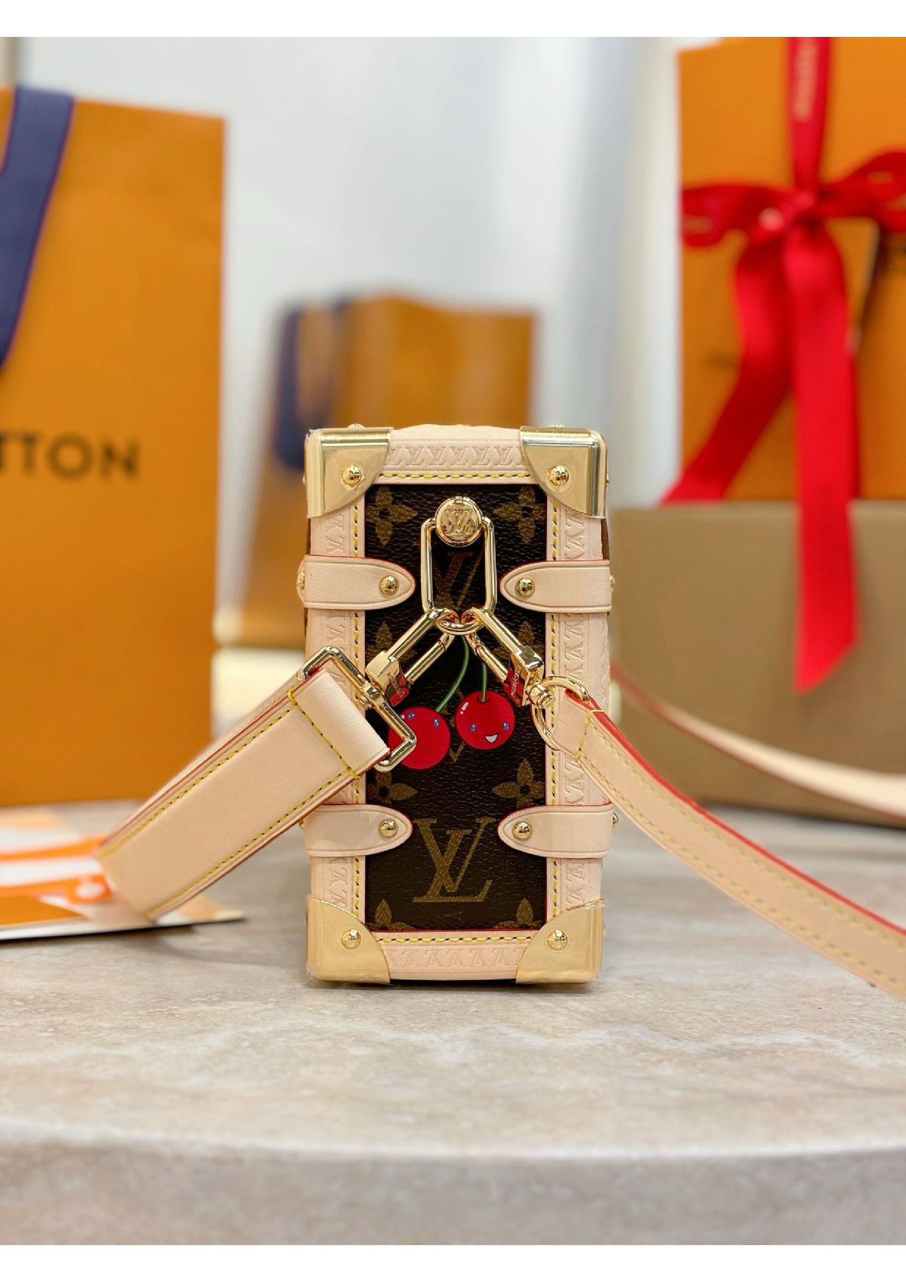 Louis Vuitton denim cherry bag