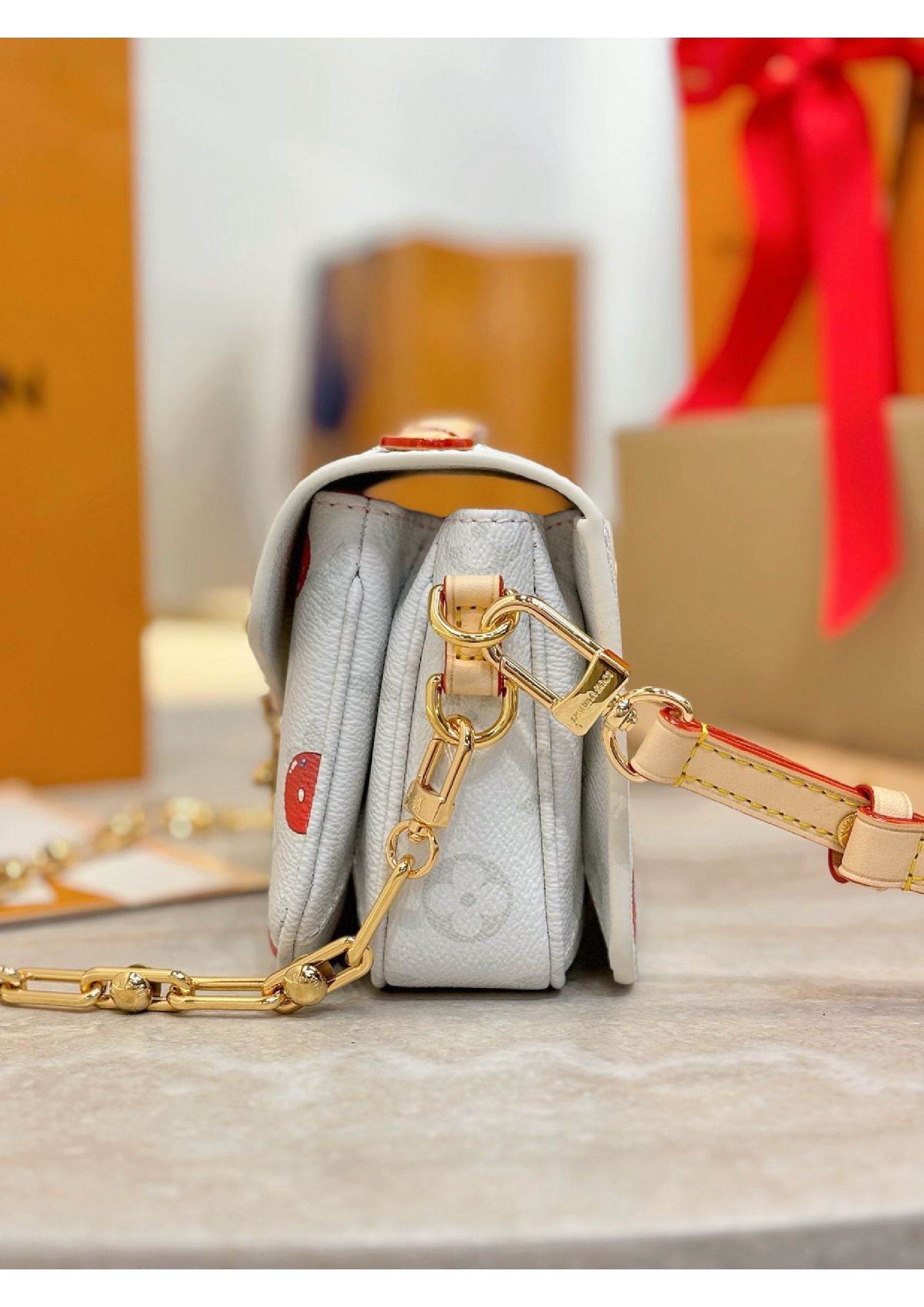 Louis Vuitton denim cherry bag