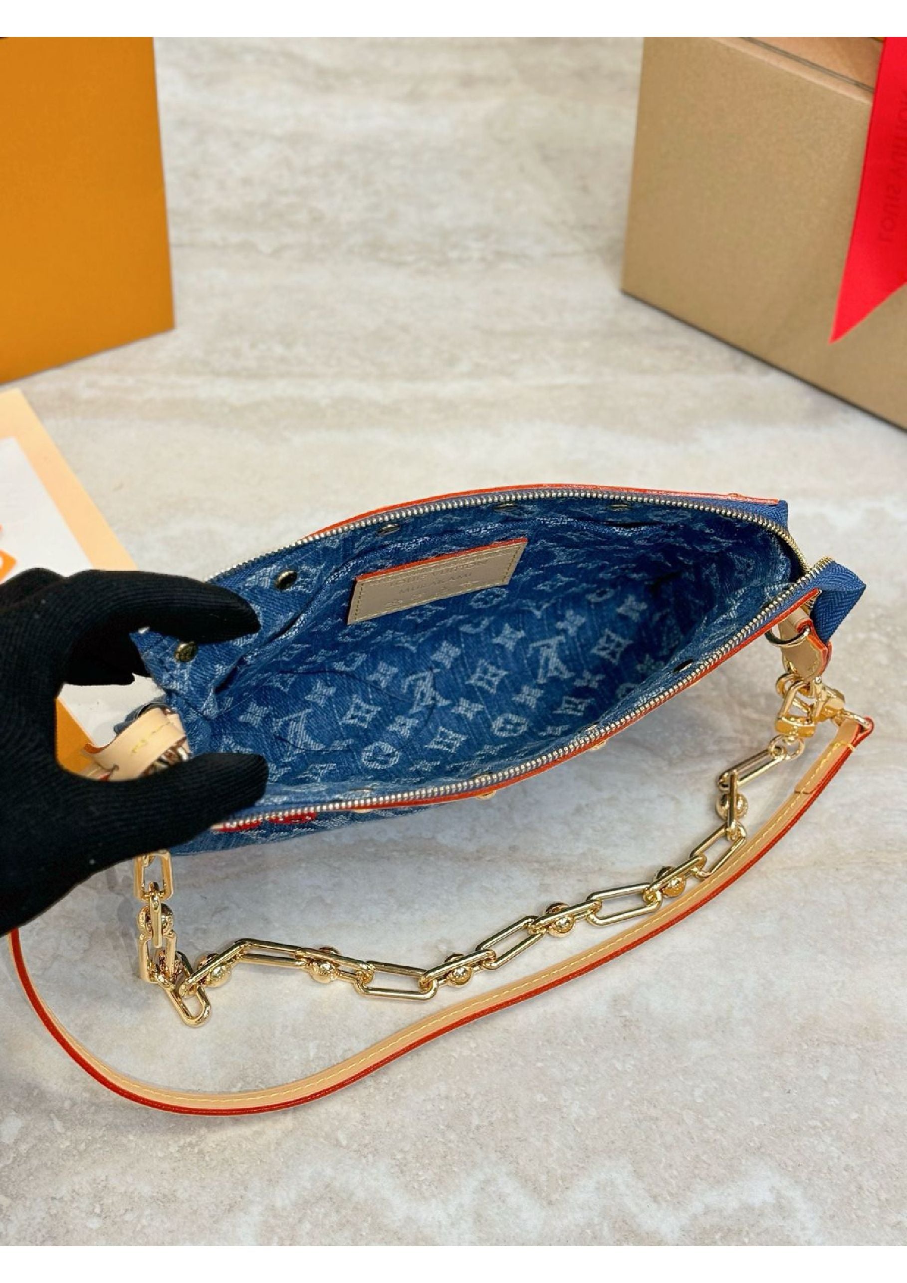 Louis Vuitton denim cherry bag