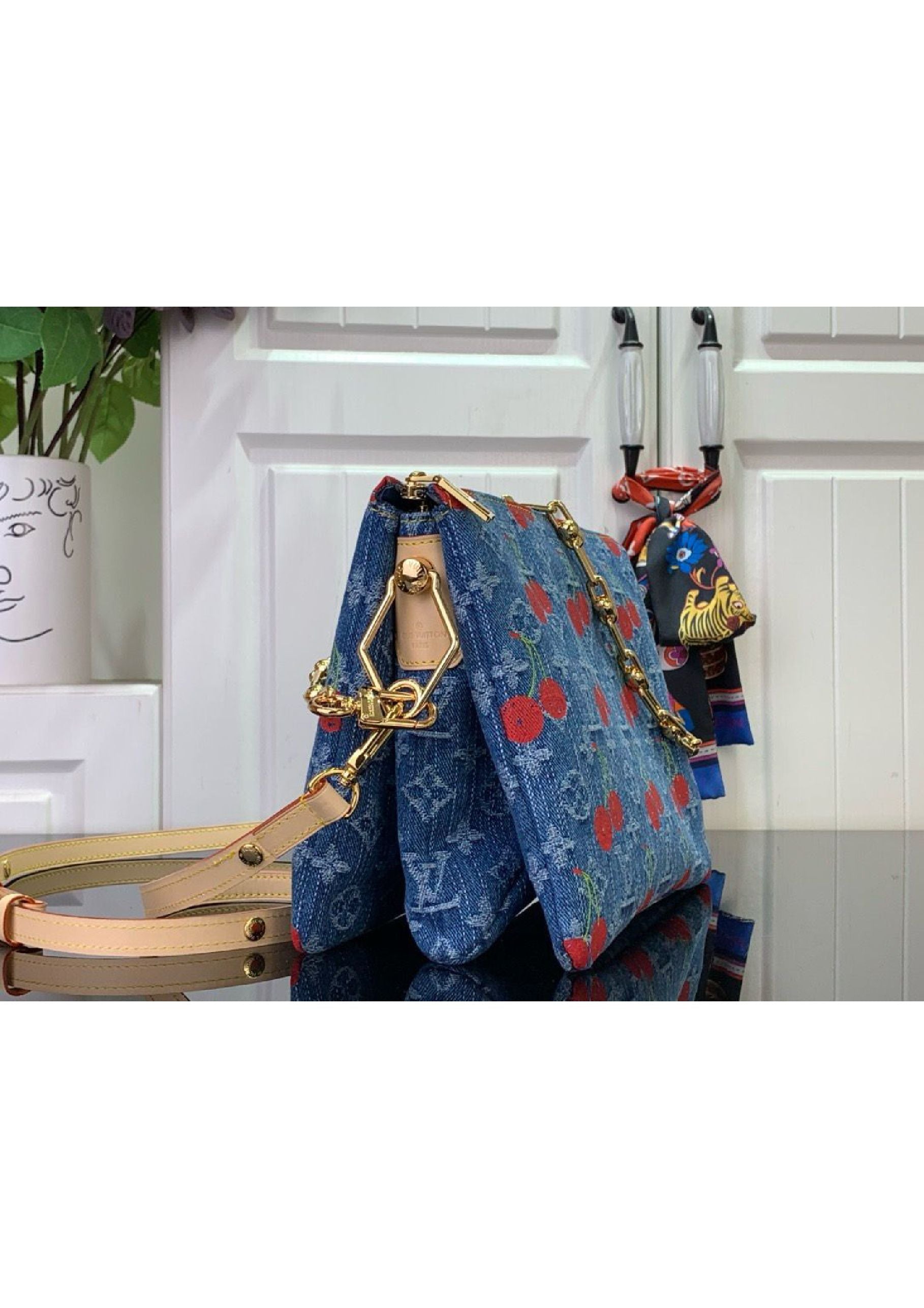 LV denim cherry bag