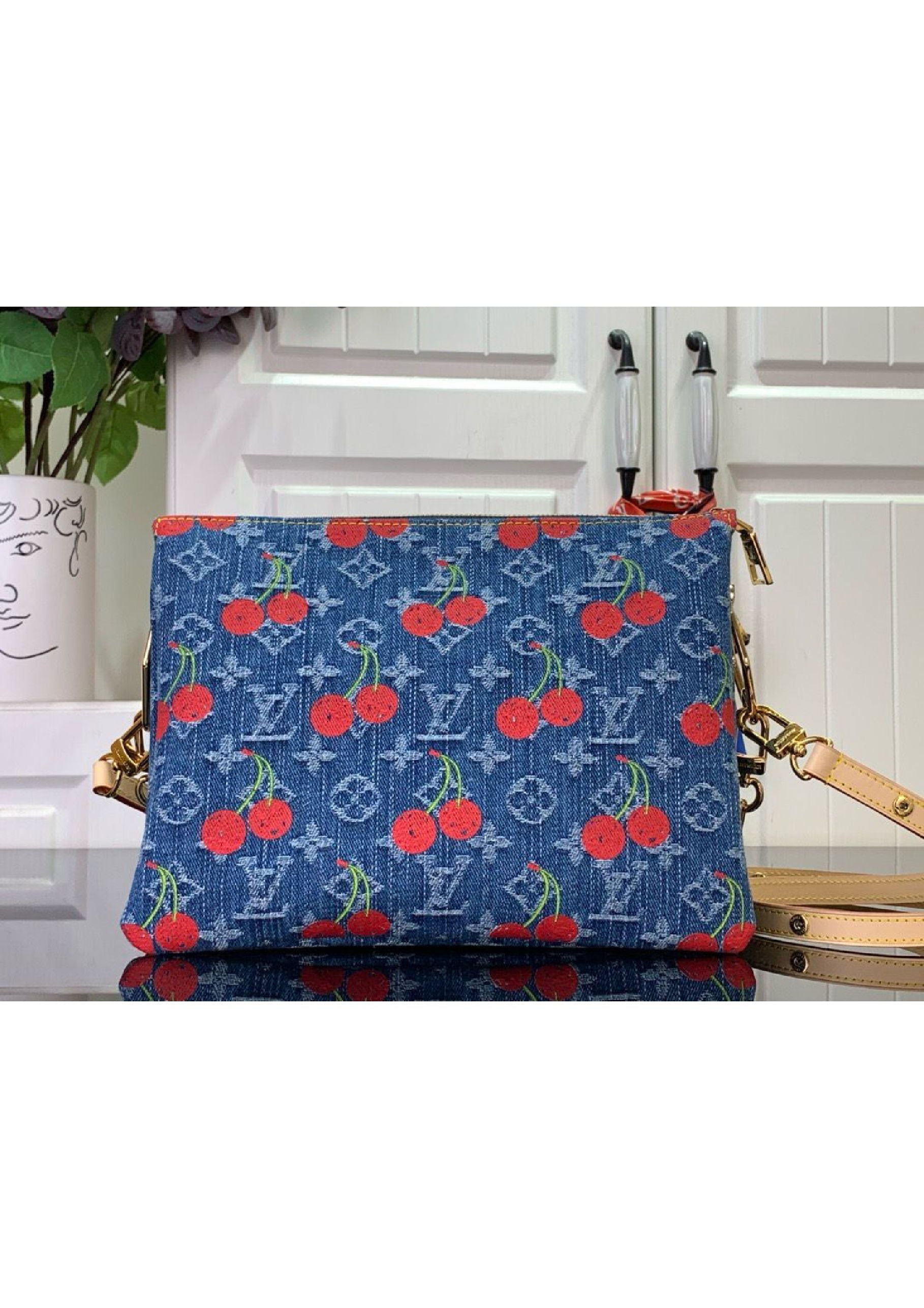 LV denim cherry bag